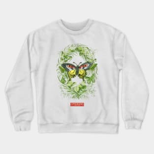 Green Paradise with Exotic Butterfly Crewneck Sweatshirt